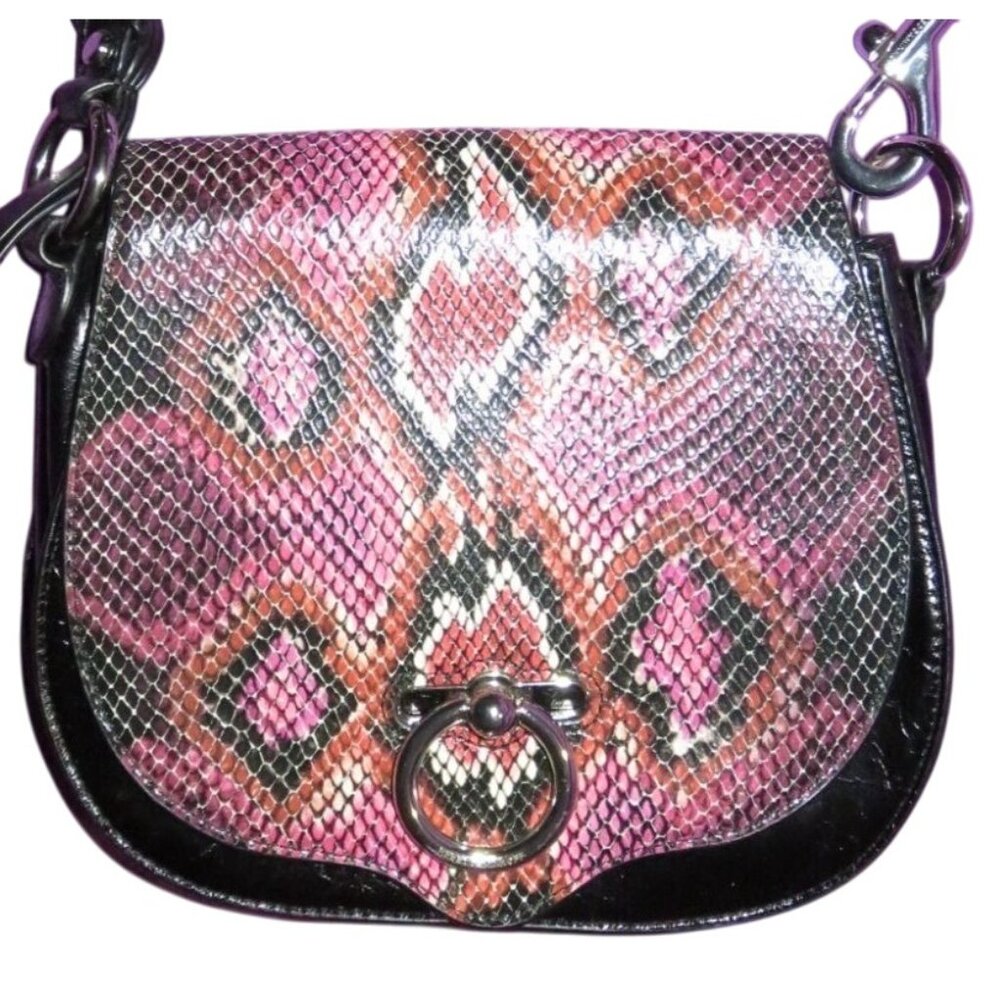 Rebecca Minkoff Vegan Python Embossed Leather Sad… - image 5